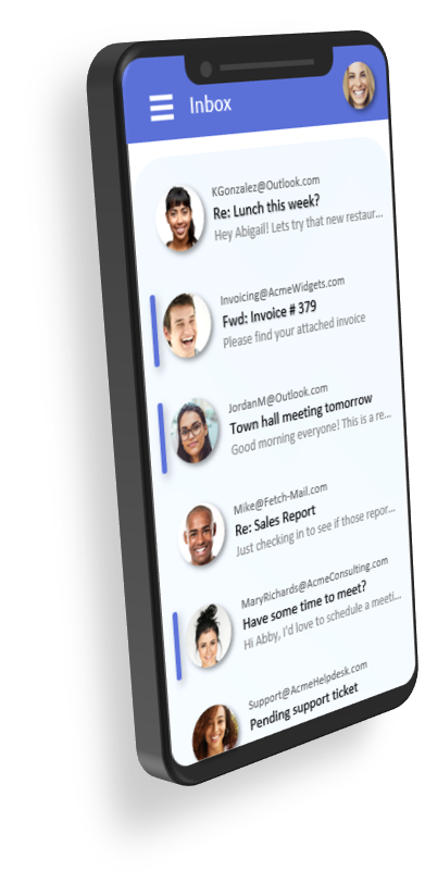 Mobile phone showing Fetch app